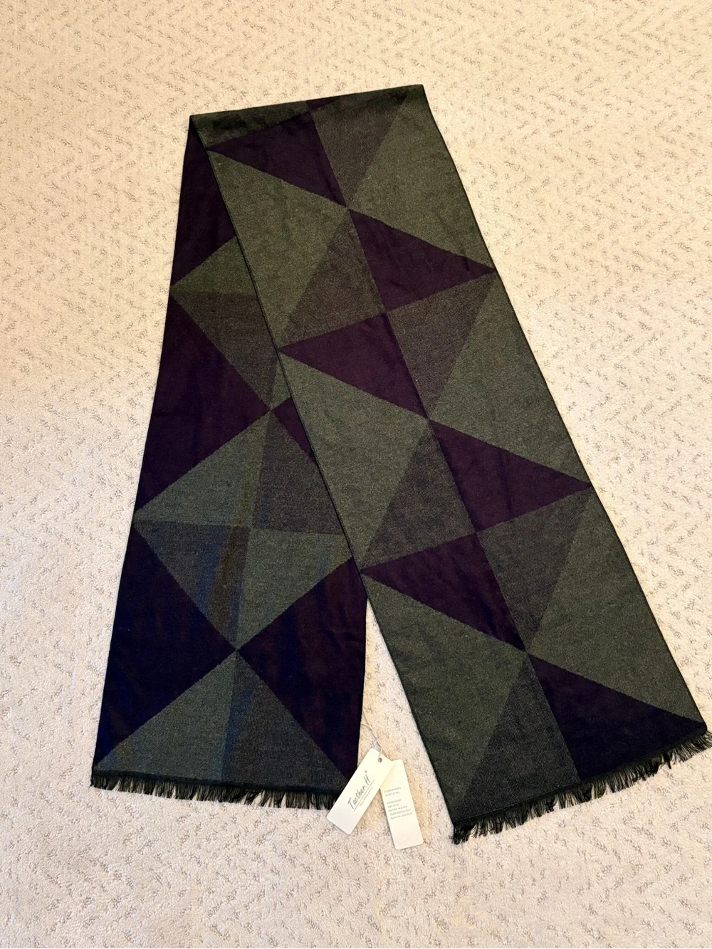 Acrylic Cashmere Scarf NEW Violet Blue Charcoal Grey Classic Preppy Academia